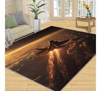Fighter Jet Rugs Living Room Sci-Fi Fighter Jet Area Rugs for Bedroom Large Washable Rug 200x250cm Modern Fashion Rug Low Pile Non-Slip Carpet for Dining Room Office Interior Decor Mat