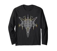 Fighter Jet Technical Drawing Long Sleeve T-Shirt
