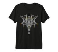 Fighter Jet Technical Drawing Premium T-Shirt