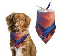 Fighter Jet through The Sky Bandanas for Dogs Triangle Pet Bibs
