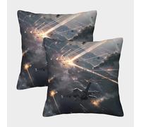 Fighter Jets Battle-sci-fi Aerial Warfare Pillow Covers 2 Pack Cozy Pillowcases Art Cushion Cover with Zipper Decorative Sofa for Living Room Bedroom 45x45cm