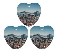 Fighter Jets Fly over Cities Car Air Freshener, 3 Pcs Love form Hanging Air Freshener Cards, Long Lasting Fragrance Scented Cards for Car, Home, Office Gray-style