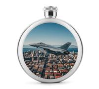 Fighter Jets Fly over Cities Flasks for Liquor, 5oz Stainless Steel Flask Leakproof Portable Whiskey Flask for Outdoor, Camping, Travel, Gifts