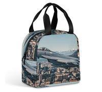 Fighter Jets Fly over Cities Lunch Bag for Women Men, Portable Insulated Lunch Tote Bags with Handle, Leakproof Reusable Lunchbox for Work, Picnic, Travel