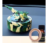 Fighter Model Solar Air Diffuser with Rotating Purifier Function, Car and Indoor Use, Releases Natural Scent Using Plant Extract Tablets, Compact ABS Design (Cologne)