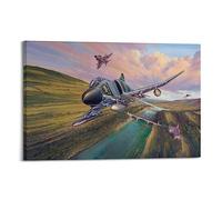 Fighter Plane Poster McDonnell Douglas F-4 Phantom II Decorative Painting Canvas Wall And Art Picture Family Bedroom Decor 08x12inch(20x30cm)