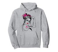 Fighter Rosie The Riveter Breast Cancer Awareness Pullover Hoodie