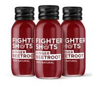 Fighter Shots 100% VEGAN Ginger + Beetroot, 6 or 12 x 60ml - 1 unit x 60ml