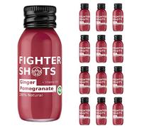 Fighter Shots Ginger Pomegranate Shots (12x60ml) | Packed with Vits | Natural Pomegranate Drink for Sports Performance | 200% Recommended Intake of Vitamin D3 | Fresh & Fiery Ginger Shots