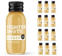 Fighter Shots Ginger Shots (12x60ml) | Award Winning Fresh & Fiery Ginger Shots | 27g of Cold Pressed, Fresh Root for Immune Support | Boosts Energy | 100% Natural | A Perfect Pick Me Up