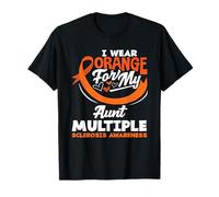 Fighters Against MS Awareness Orange Ribbon MS Awareness T-Shirt Unisex Adults S Orange Classic Fit Crew Neck Short Sleeve