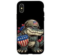 Fighting Alligator Costume for USA Military Lovers Case for iPhone X/XS