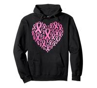 Fighting Breast Cancer Awareness Heart Pink Ribbon Pullover Hoodie