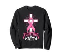 Fighting by Faith Breast Cancer Awareness Christian Sweatshirt