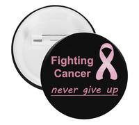 Fighting Cancer Never Give Up Round Lapel Pin Badges Backpack Pins Brooch for Hats Clothing Decorations 20PCS