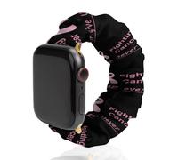 Fighting Cancer Never Give Up Scrunchies Watch Band Compatible with IWacth Series Replacement Strap 42mm/44mm