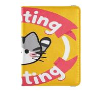 Fighting Cartoon Cute Cat Leather decorative Passport and Vaccine Card Holder Combo Vaccine Card Holder Cover Combo Passport Holder Waterproof, fighting cartoon cute cat, One Size
