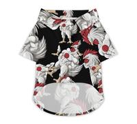 Fighting Cock Muscular Rooster Pet Shirt Dogs Cats Clothes Short Sleeve Breathable Puppy Costume