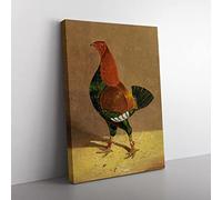 Fighting Cock Vol.1 By John Frederick Herring Classic Painting Canvas Wall Art Print Ready to Hang, Framed Picture for Living Room Bedroom Home Office Décor, 76x50 cm (30x20 Inch)