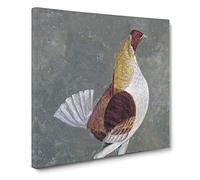 Fighting Cock Vol.2 by John Frederick Herring Canvas Print | Gallery Wrapped 30mm Frame Wall Art | 20x20 inches | Ready to Hang | Modern Picture | Living Room Bedroom Lounge Office