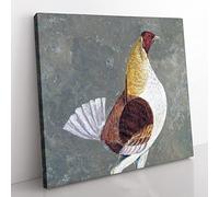 Fighting Cock Vol.2 by John Frederick Herring Classic Painting Canvas Wall Art Print Ready to Hang, Framed Picture for Living Room Bedroom Home Office Décor, 35x35 cm (14x14 Inch)