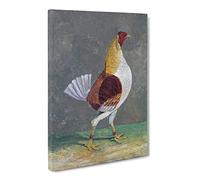 Fighting Cock Vol.2 By John Frederick Herring Classic Painting Canvas Wall Art Print Ready to Hang, Framed Picture for Living Room Bedroom Home Office Décor, 24x16 Inch (60x40 cm)