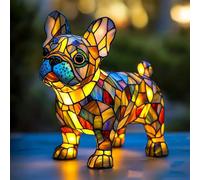 Fighting Dog Lamp, 7.87 Inches Dog Series Art Night Light, Stained Resin Dog Tabletop Desk Lamp Night Light, Cute Animals Dogs Themed Bedside Table Lamps Art Lights, for Home Bedroom Decor