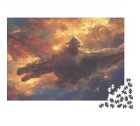 Fighting Dragon 1000 Piece Puzzles for Adults on Thick Blue Board Colourful Jigsaws for Quiet Time Activities And Date Night Ideas 38x26cm/1000pcs