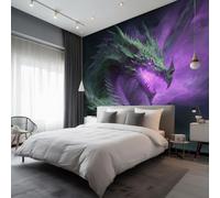 Fighting Dragon Wallpaper, Fantasy Animal Wallpaper for Living Room, Bedroom, Non-Woven Decor Wall Paper, Photo Dining Room, Hallway, Lounge, Mural Large 3D Home Decor 400 x 280 cm okd120