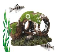 Fighting Fish - Decorative Resin 10x11cm | Aquarium Cube Cave | Pond Decoration for Breeding and Spawning | Aquatic Landscape for Axolotls and Crayfish | Habitat Na