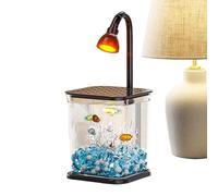 Fighting Fish Pool - Betta Fischbecken | Small Ambient Light Aquariums | Small Combat Fish Aquarium | Quiet Desktop Decoration Water Landscape Construction Fishing Bowl For Bu