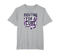 Fighting for a Cure: Alzheimer's Awareness Advocate T-Shirt, Men's Big and Tall, Heather Grey, 6X Tall