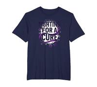 Fighting for a Cure: Alzheimer's Awareness Advocate T-Shirt, Men's Big and Tall, Navy, 2X Tall