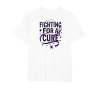 Fighting for a Cure: Alzheimer's Awareness Advocate T-Shirt, Men's Big and Tall, White, 5X Tall