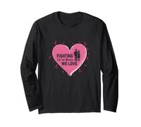 Fighting for The Women We Love Breast Cancer Awareness Long Sleeve T-Shirt, Adult Unisex, Black, M