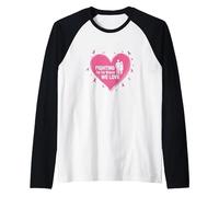 Fighting for The Women We Love Breast Cancer Awareness Raglan Baseball Tee, Men, Black/White, L