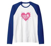 Fighting for The Women We Love Breast Cancer Awareness Raglan Baseball Tee, Men, Royal Blue/White, M