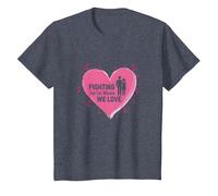 Fighting for The Women We Love Breast Cancer Awareness T-Shirt, Kids, Heather Blue, 12 Years