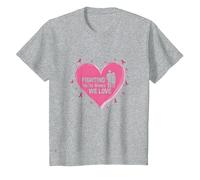 Fighting for The Women We Love Breast Cancer Awareness T-Shirt, Kids, Heather Grey, 4 Years