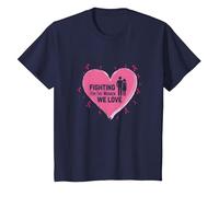 Fighting for The Women We Love Breast Cancer Awareness T-Shirt, Kids, Navy, 4 Years