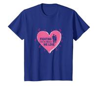 Fighting for The Women We Love Breast Cancer Awareness T-Shirt, Kids, Royal Blue, 4 Years