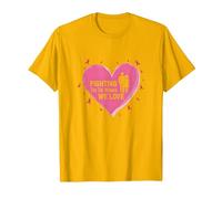 Fighting for The Women We Love Breast Cancer Awareness T-Shirt, Men, Bright Gold, L