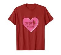 Fighting for The Women We Love Breast Cancer Awareness T-Shirt, Men, Cranberry, S