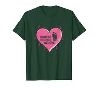 Fighting for The Women We Love Breast Cancer Awareness T-Shirt, Men, Forest Green, M