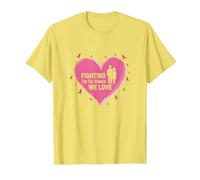 Fighting for The Women We Love Breast Cancer Awareness T-Shirt, Men, Lemon, 3XL