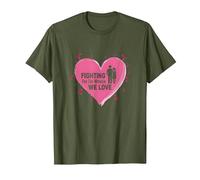 Fighting for The Women We Love Breast Cancer Awareness T-Shirt, Men, Olive, M