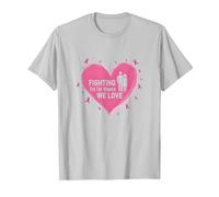 Fighting for The Women We Love Breast Cancer Awareness T-Shirt, Men, Silver, M