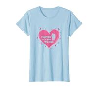 Fighting for The Women We Love Breast Cancer Awareness T-Shirt, Women, Baby Blue, L