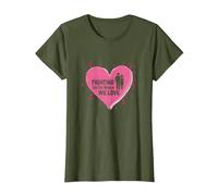 Fighting for The Women We Love Breast Cancer Awareness T-Shirt, Women, Olive, XXL