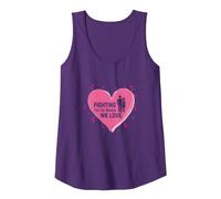Fighting for The Women We Love Breast Cancer Awareness Tank Top, Women, Purple, S